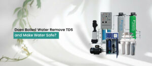 Does boiled water remove TDS and make water safe? A promotional image featuring a PAQOS water purification system with AUTO FILTER and AUTO SOFTENER tanks, set against a light background with blurred green foliage, highlighting advanced water treatment solutions.