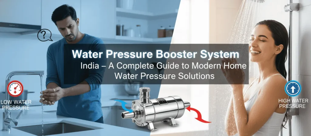 Paqos Water Pressure Booster System India for modern homes, ensuring strong and consistent water flow from taps, showers, and appliances.